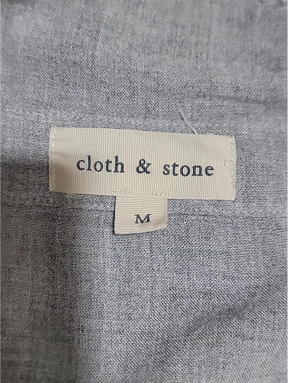 Cloth & Stone Womens Top Size M Tiered Button Up Shirt Frayed Hem Gray Blouse #C - Picture 8 of 9